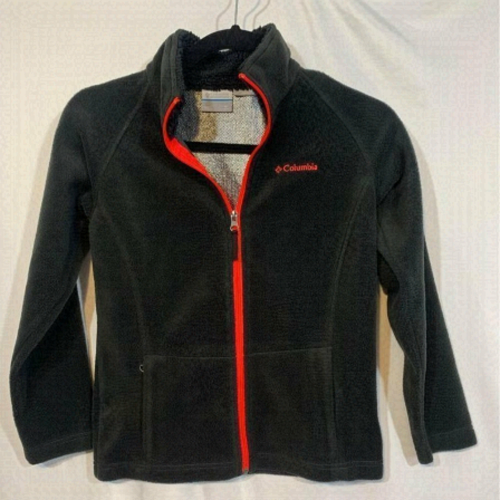 GIRLS COLUMBIA omni heat thermal jacket. Black and neon pink. New condition.